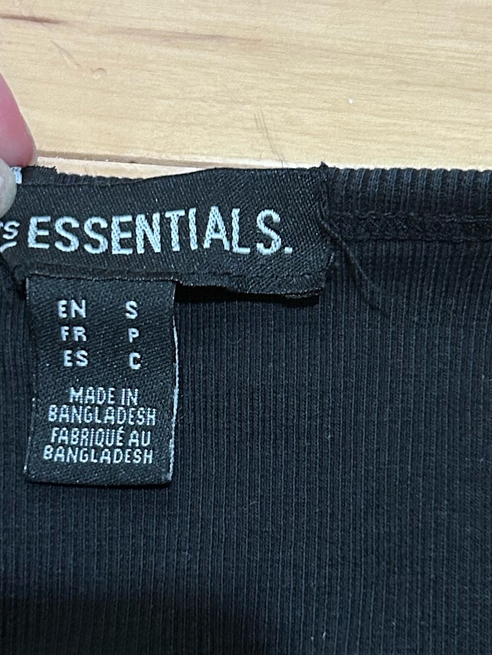 Essentials Black Ribbed Crop Tank Top - Picture 5 of 5